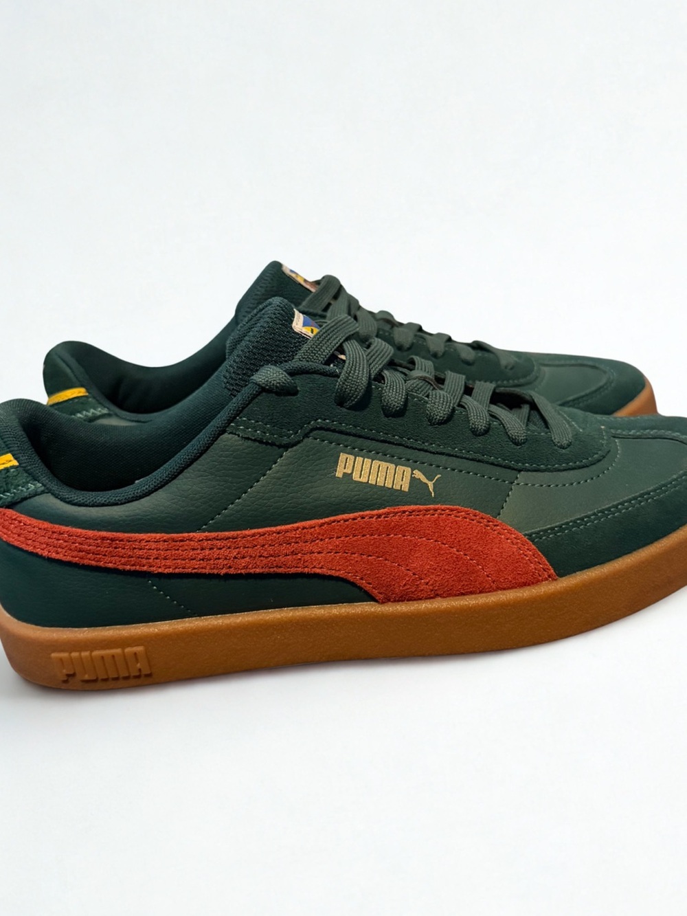 Puma Men's Forest Green Sneakers with Rust Suede Formstrip